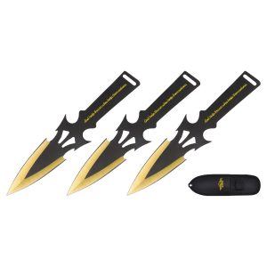 7.5" Razor Tactical Throwing Knife Set - Black