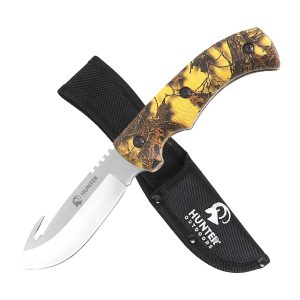 8.75" Hunting Outdoors Gut Hook Blade - Yellow Leaves Camo