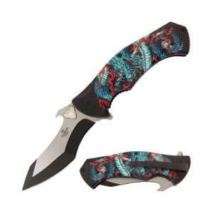 4.5" Snake Eye Tactical Spring Assist Knife - Dragon