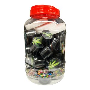 IDGAF 40mm/50mm/56mm Zinc Alloy Top Print Grinder 36ct Jar - Assorted Designs #2