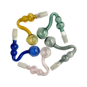 14mm Male Bubble Shaped S Bend Oil Burner Joint 5ct - Assorted Colors