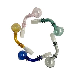 14mm Male 45 Degree Oil Burner Joint 5ct - Triple Ring Assorted Colors