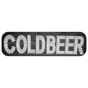Business Image Led Sign White & Red (COLD BEER)