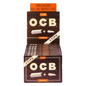 OCB Unbleached Virgin 1 1/4 Papers + Tips 24ct