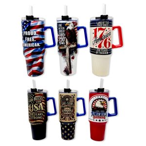 Insulated 40oz Tumbler Cup - Patriotic USA 250