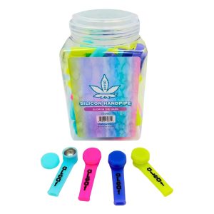 Aleaf Silicone Handpipe W/ Cap 50ct Jar - Glow In The Dark