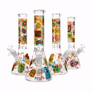 10" Monster & Shroom Print Water Pipe