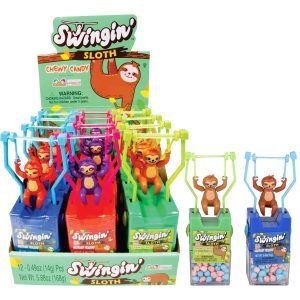 Swingin Sloth Chewy Candy Toy 12ct