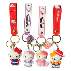 Hello Kitty Silicone Keychain 4ct
