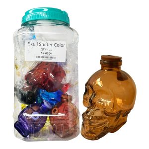 3.7" Skull Sniffer Mix Color 12ct Jar