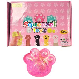 Cat Paw Glitter SqueezeToy 12ct - Assorted
