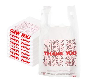 1/6 Thank You T-Shirt Bag 13 Microns White 1000ct