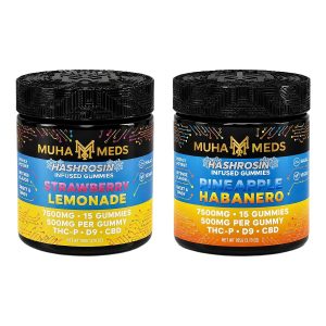 Muha Meds Hash Rosin THC-P+D9 7500mg Gummies 15ct