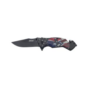 Battle Buddy Knives Spring Assist Knife - Skull Rebel Flag (Box 101)