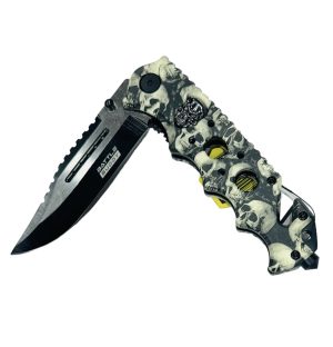 Battle Buddy Knives Spring Assist Knife - Skulls (Box 38)