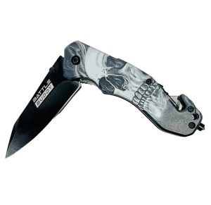 Battle Buddy Knives Spring Assist Knife - Gray Skull (Box 13)