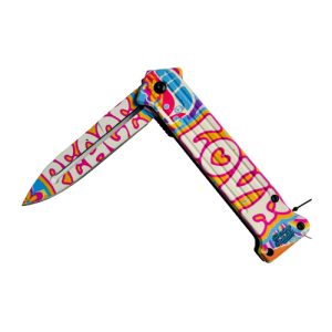 Blazing Buddies Knives Spring Assist Knife - Peace & Love Pot (Box 111)