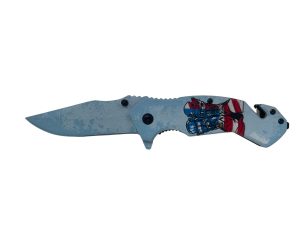 Battle Buddy Knives Spring Assist Knife - Boots Of Freedom Patriotic (Box 103)