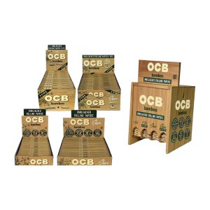 OCB Bamboo Rolling Papers 4 SKU Display 72ct