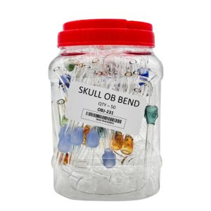 Colored Skull L Bend Oil Burner 50ct Jar