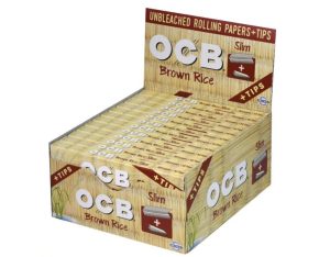 OCB Brown Rice Slim King Papers + Tips 24ct