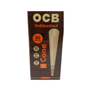 OCB Unbleached Virgin 1 1/4 Cone Tower 50ct