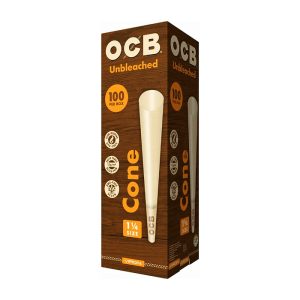 OCB Unbleached Virgin 1 1/4 Cone Tower 100ct