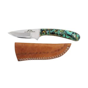 Old Ram Collection Heavy Duty Fixed Blade Skinner Knife w/ Leather Sheath