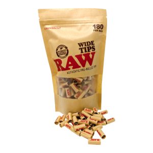 Raw Pre-Rolled Wide Tips 180ct Bag