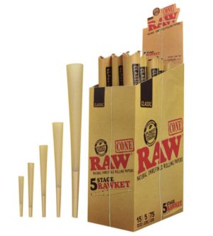 Raw Classic 5 Stage Rawket Cones 5pk 15ct