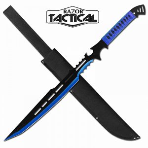 28'' Razor Tactical Machete 3mm Thickness W/Sheath - Blue