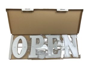 Business Image Led Sign White & Red (OPEN)