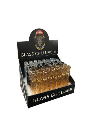 IDGAF Spiral Glass Chillum Display 48ct
