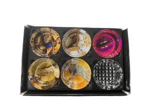 Double Cross Round Ashtray 6Ct
