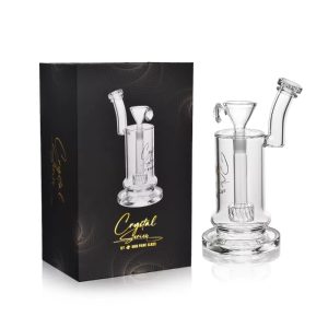 Crystal Series By HPG - 10.5" Low-Profile Down Stem Matrix Perc Cylinder Water Pipe (Box 7)