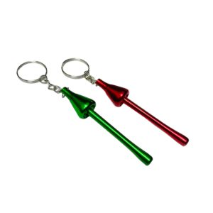 Colored Metal Mushroom One Hitter w/ Keychain 12ct