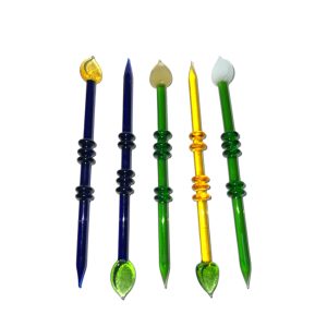 7 Glass Dabber w/ Leaf Design 10ct
