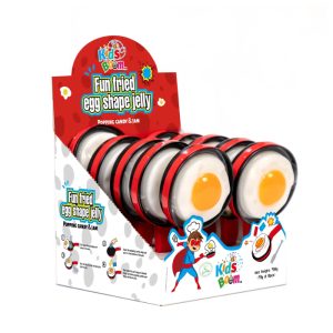 Kids Boom Fun Fried Egg Shape Jelly Popping Candy & Jam 10ct