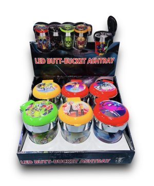 Led Butt Bucket Ashtray 6ct - Mix Design
