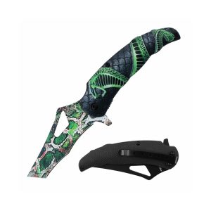 4.5" Razor Tactical Survival Knife - Green Rattlesnake Handle (Box 200)