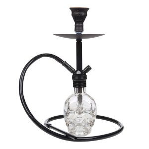 Mob Hookah 19'' Skull Hookah 2 Hose (BLACK/CLEAR BASE)