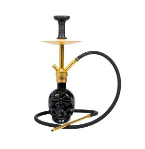 Mob Hookah 19'' Skull Hookah 2 Hose (GOLD/BLACK BASE)