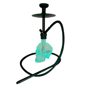Mob Hookah 19'' Skull Hookah 2 Hose (BLACK/GLOW BASE)