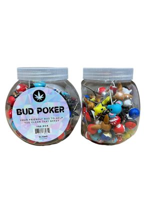 Bud Poker Silicone Dabber Tool 100ct Jar - Mix Characters Design #2