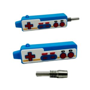 Silicone Game Controller Nectar Collector Pipe With Metal Tip - Assorted Color