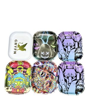 IDGAF Small Metal Rolling Tray w/ Lid - Design B