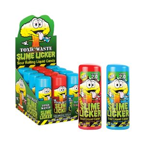 Toxic Waste 2.0 Slime Licker Sour Candy 12ct - Blue Rasberry + Strawberry