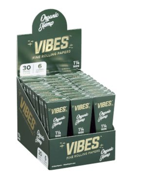 Vibes 1 1/4 Oranic Hemp Cones 30ct 6pk - Green