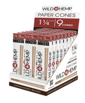 Wild Hemp Paper Cones Unbleached 1 1/4 Size 24Pk