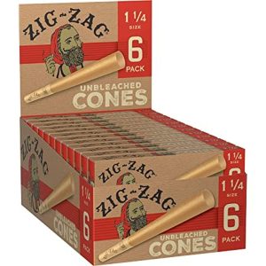 Zig-Zag Unbleached 1 1/4 Cones 6pk 24ct